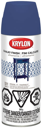 Krylon 441090000 Chalk Spray Paint, Ultra Matte, Ultramarine, 12 oz, Can